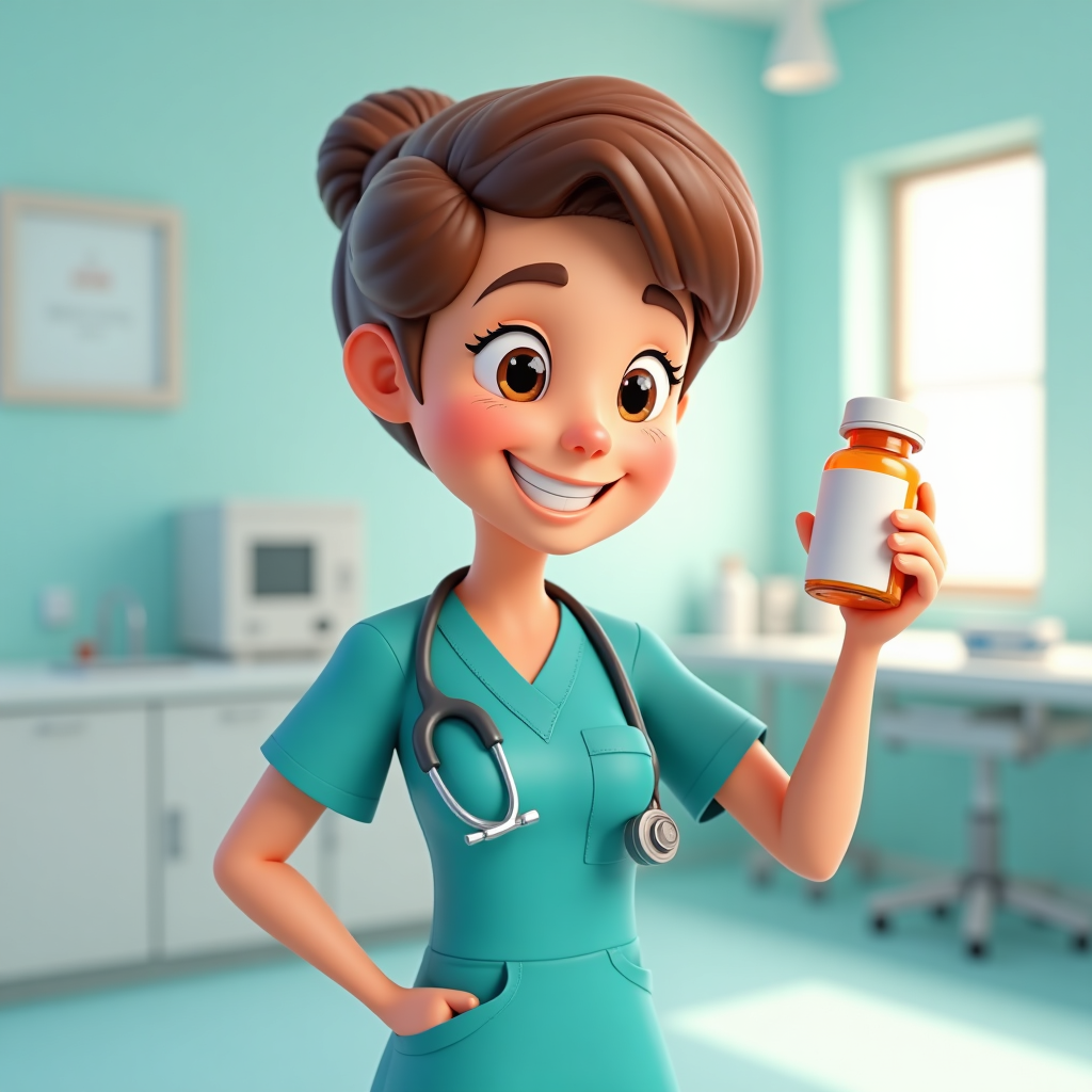 Veterinary medicine bottle with a paw print label and a red medical cross, representing pet care and health services at Moraine Grove Veterinary Clinic.