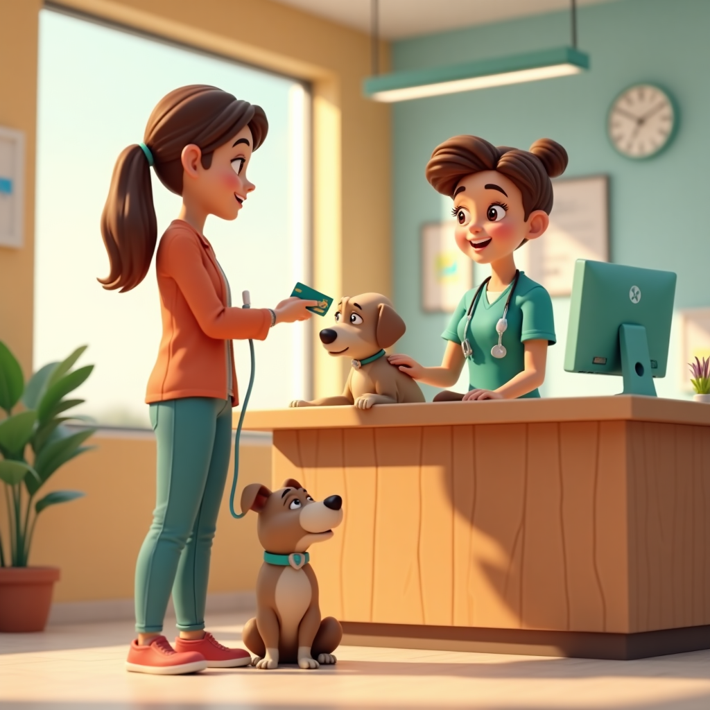 ways to pay Icon of a dog with a bandage on its head in front of a red medical cross, representing veterinary care.