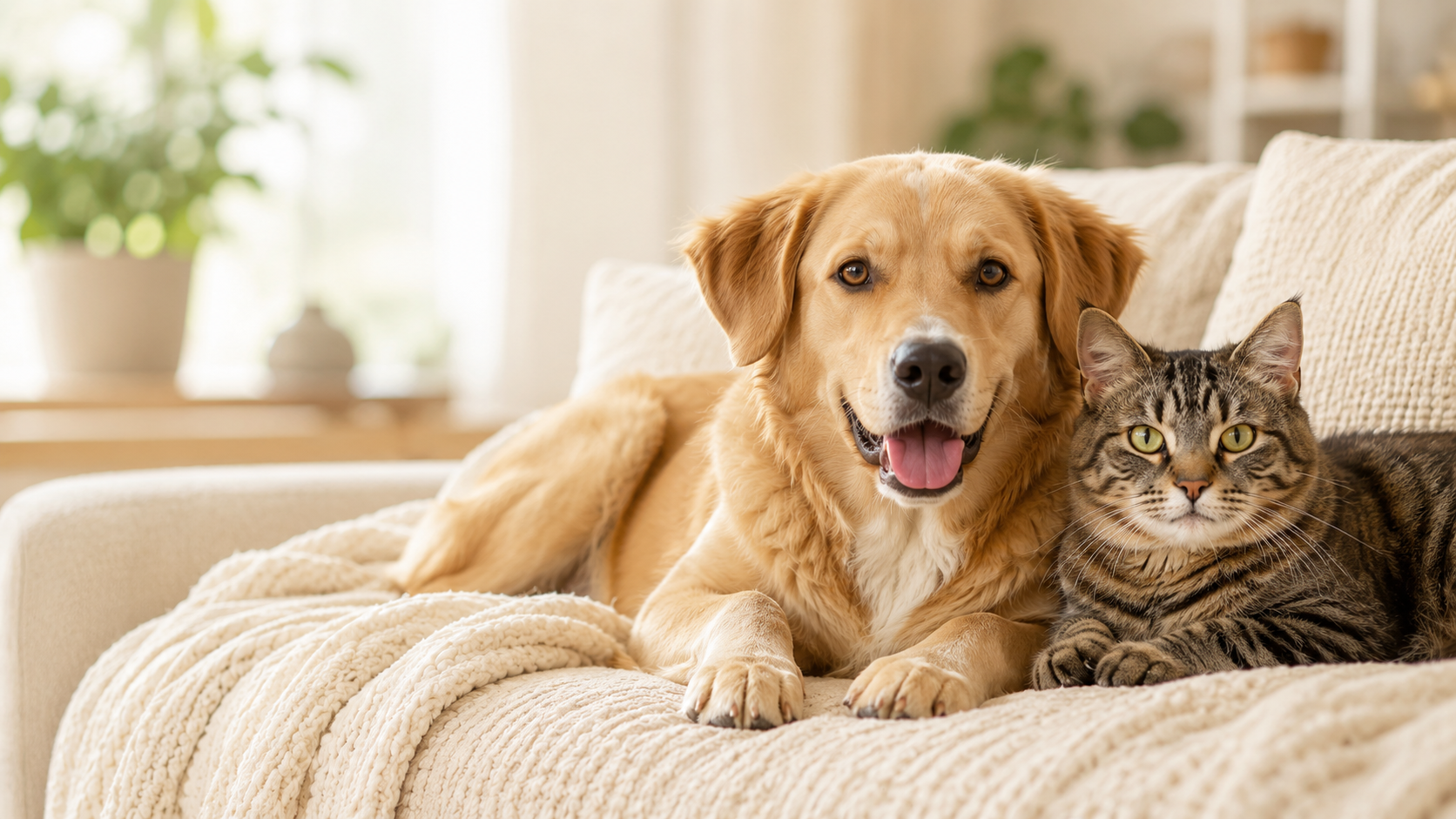 dog and cat on couch 2